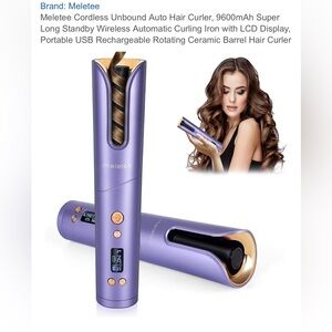 Purple Cordless Automatic Hair Curler